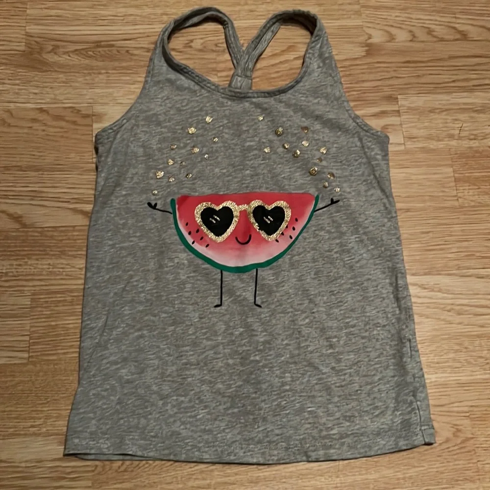 Carters Grey Watermelon Racerback Tank Size 8 - Picture 1 of 3